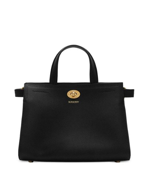 Burberry Black Mini Cotswolds Check Tote Bag