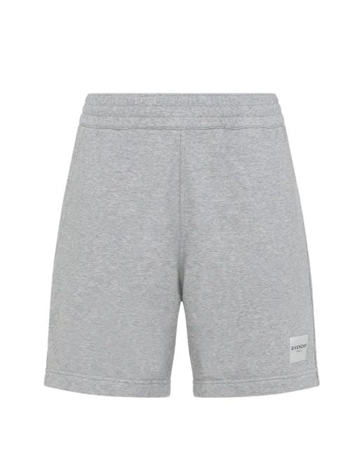 Givenchy Gray Cotton Track Shorts for men