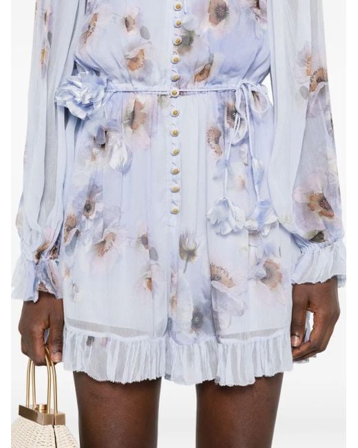 Zimmermann Blue Hypnotic Printed Playsuit
