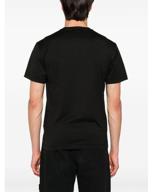 Stone Island Black Logo Cotton T-Shirt for men