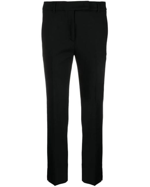 Incotex Black Tailored Wool Pants With Straight Leg And Mid Rise