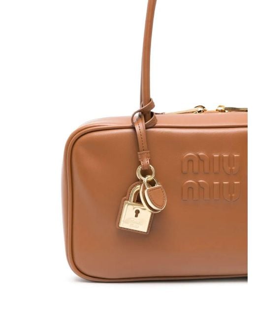 Miu Miu Brown Beau Medium Leather Bag