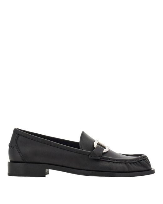 Ferragamo Black Gancini Ornament Loafers
