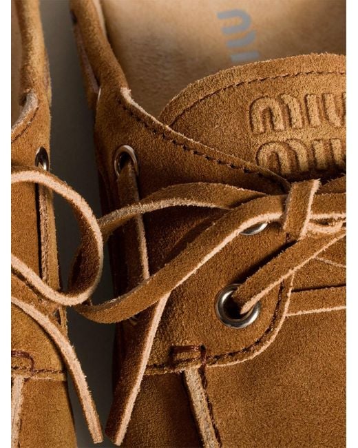 Miu Miu Brown Faded Suede Mules