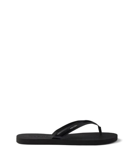 Prada White Leather Thong Sandals for men
