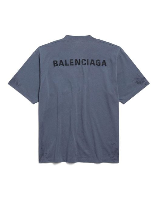 Balenciaga Blue Medium Fit T-Shirt for men