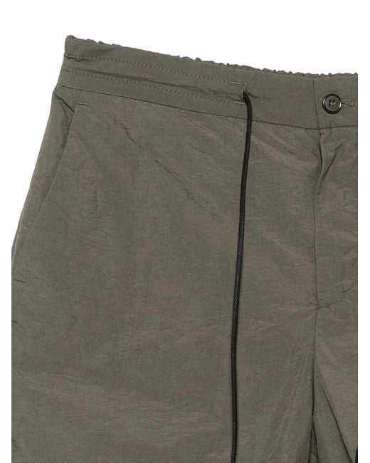 Pantaloni Torino Gray Crinkled Effect Drawstring Nylon Shorts for men