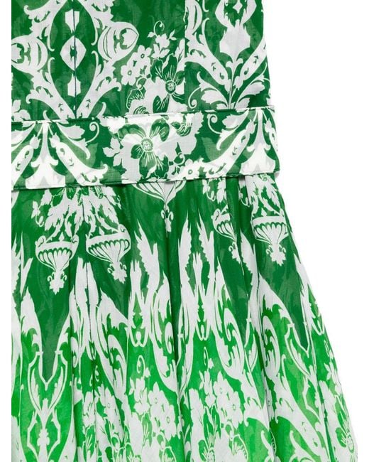Samantha Sung Green Aster Midi Dress With Impero Ombre-Print