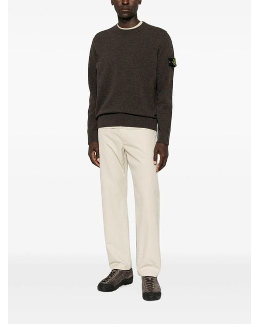 Stone Island Brown Crew Neck Pullover for men