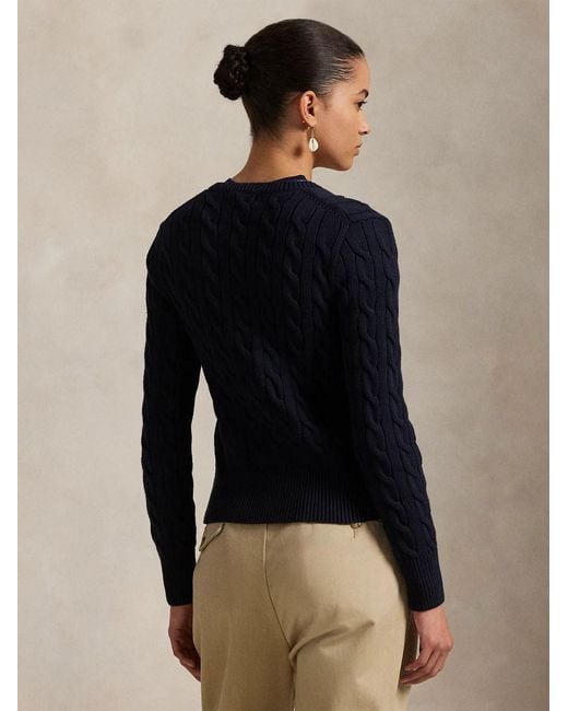 Polo Ralph Lauren Blue Cotton Cardigan With Embroidered Logo