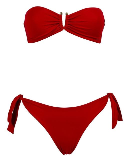 Fisico Red Bandeau Bikini