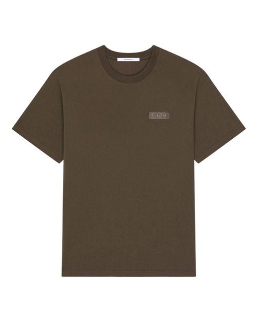 Givenchy Green Paris Gros Grain Cotton T-Shirt for men
