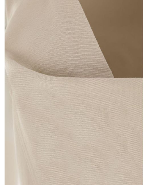 Bottega Veneta Natural Stretch Cotton Asymmetric Midi Dress