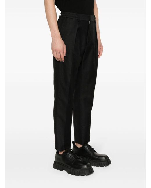 Fendi Black Pleat-Detail Trousers for men