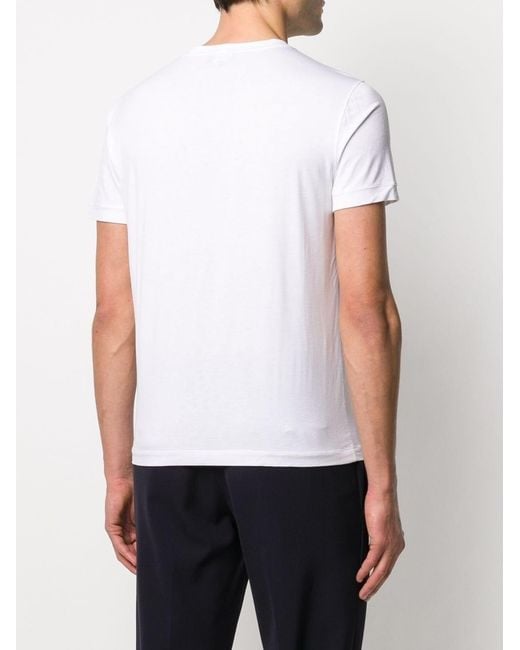 Giorgio Armani White Minimalist Signature Print T-Shirt for men