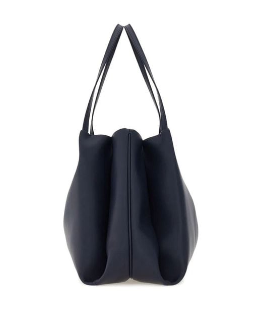 Ferragamo Blue Large Leather Softened Tote Bags