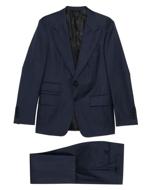 Tom Ford Blue Shelton Single-Breasted Wool Suit for men