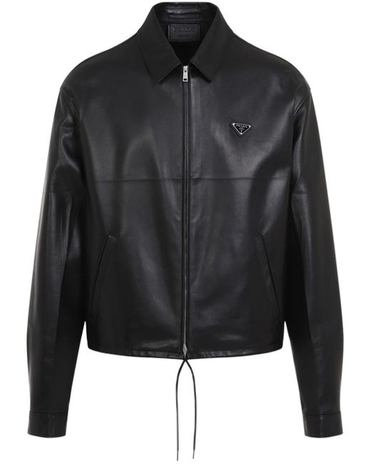 Prada Black Lamb Leather Jacket for men