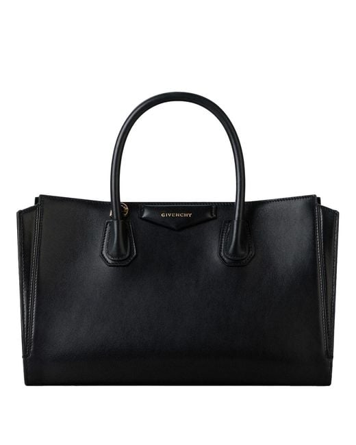 Givenchy Small Shiny Black Grained Leather "catchall Antigona