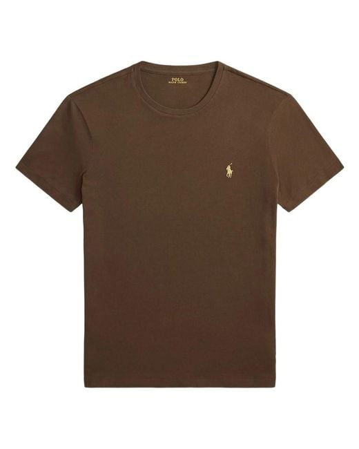 Polo Ralph Lauren Brown Custom Slim Fit Jersey T-Shirt for men