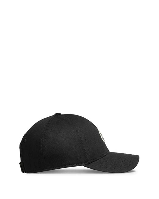 Moncler Black Baseball Cap With Logo for men