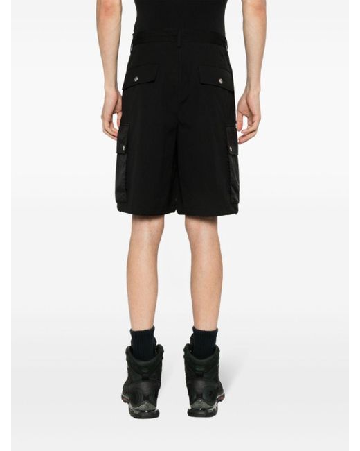 Moncler Black Appliqué-logo Cargo Shorts for men