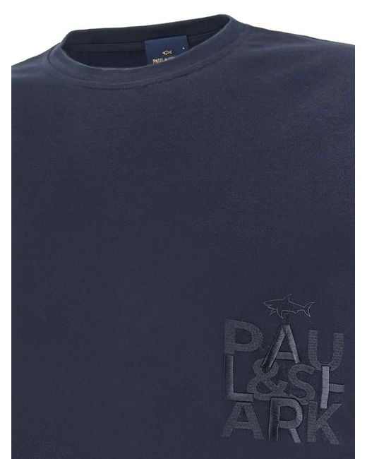 Paul & Shark Blue Crew Neck T-Shirt for men
