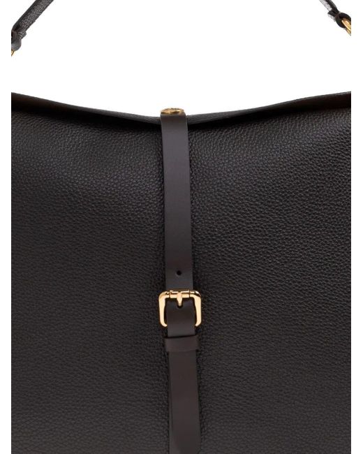 Etro Black Buckle-Fastening Extra-Large Leather Shoulder Bag