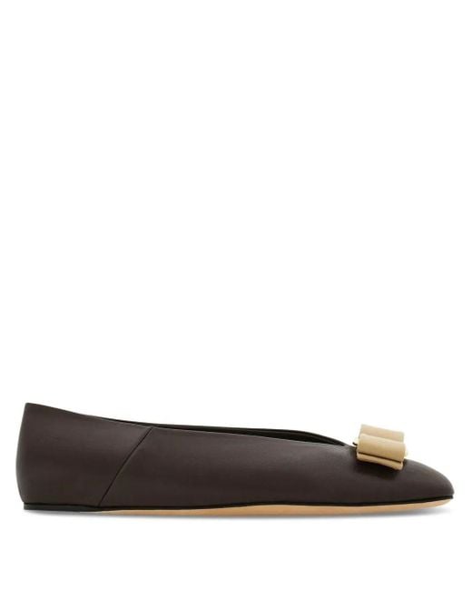 Ferragamo Brown Vara Bow Ballerinas Shoes