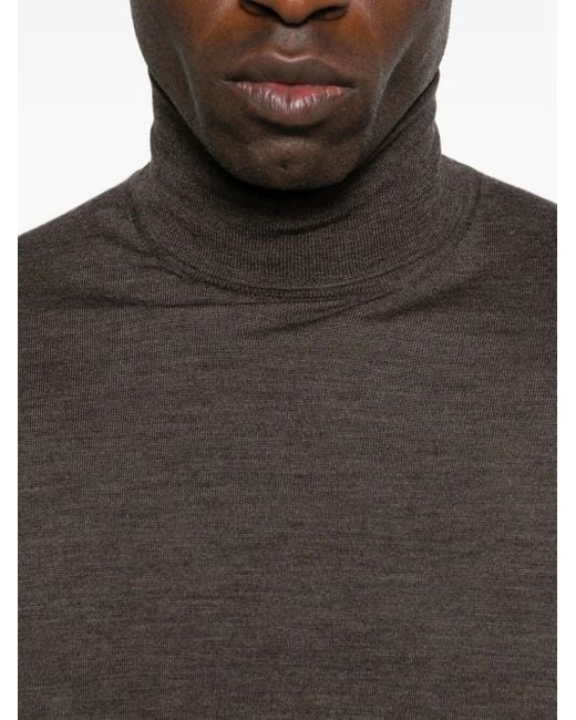 Brunello Cucinelli Gray Wool Blend Turtleneck Sweater for men
