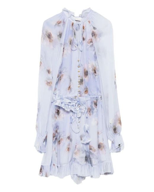 Zimmermann Blue Hypnotic Printed Playsuit