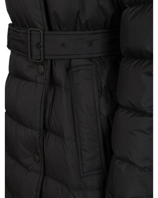 Burberry Black Belted Quilted Long Coat