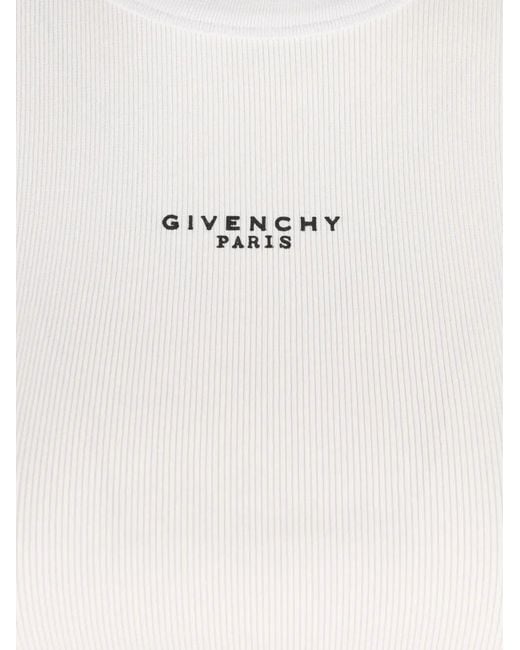 Givenchy White Cropped Tank Top