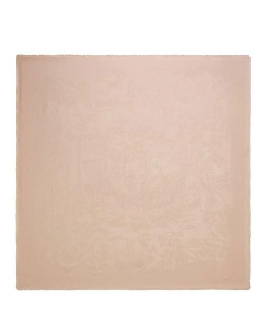Ferragamo Natural Sl Pergamen Silk Jacquard Shawl
