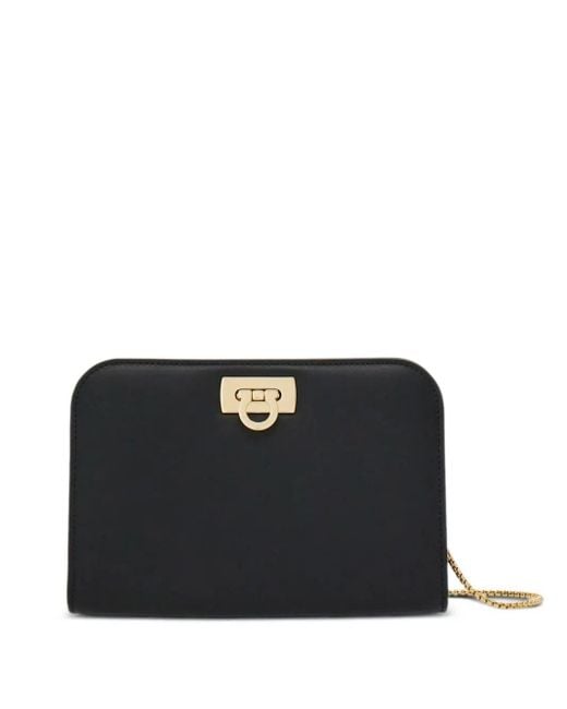 Ferragamo Black Diana Mini Clutch Bags