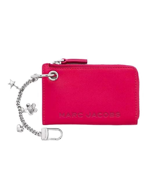 Marc Jacobs Pink The Top Zip Charm Wallet