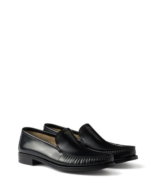 Prada Black Leather Loafers