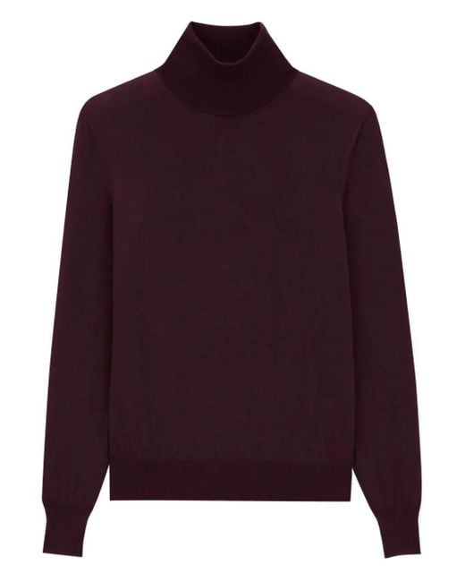 Saint Laurent Purple Wool Turtleneck Sweater Clothing for men