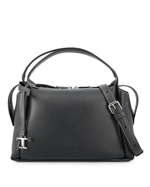 Tod's Black Small Zip Bowling Bag