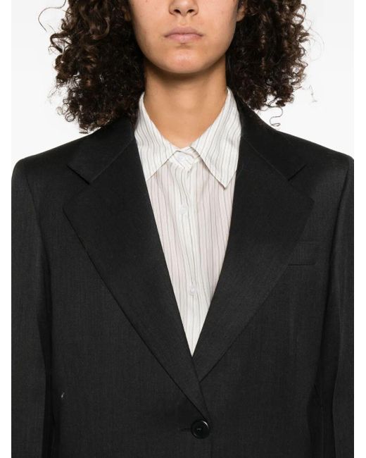 Prada Black Notched-Lapels Wool Blazer