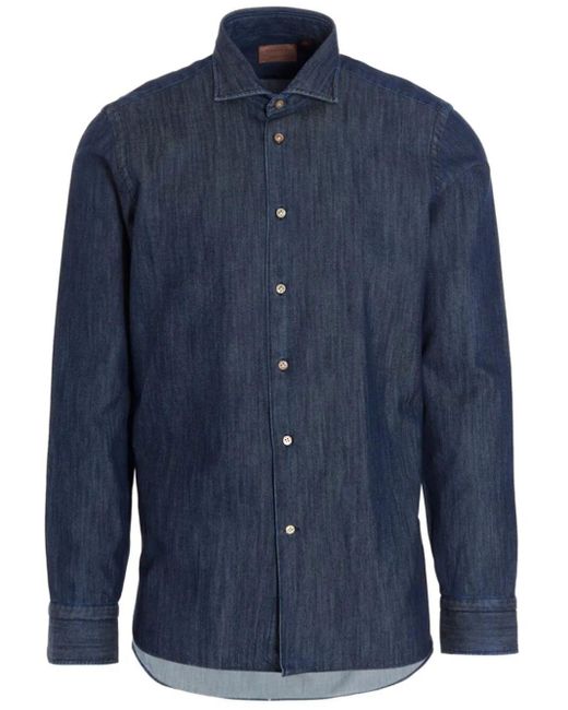 Camicia di Borriello in Blue da Uomo