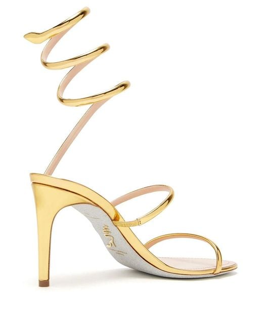 Rene Caovilla Metallic Gold Cleo Sandal 80