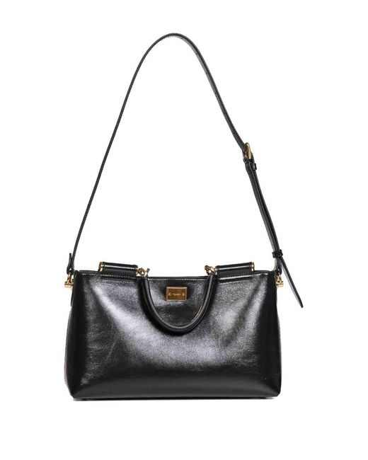 Dolce & Gabbana Black Vittoria Calfskin Handbag