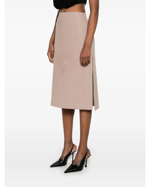 Fendi Natural Waxed Linen Skirt