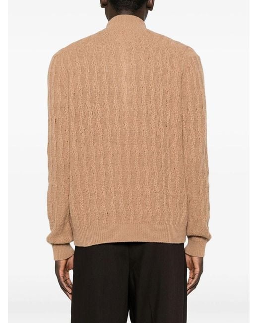 Etro Brown Roma Cashmere Quarter-Zip Jumper