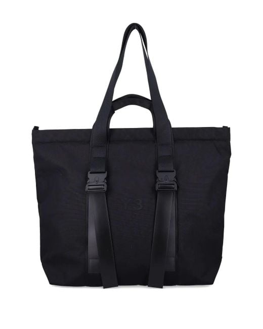 Y-3 Black Shopper Bag With Logo for men