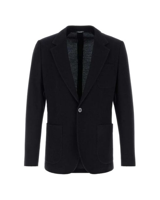 Dolce & Gabbana Blue Dark Wool Blend Blazer for men