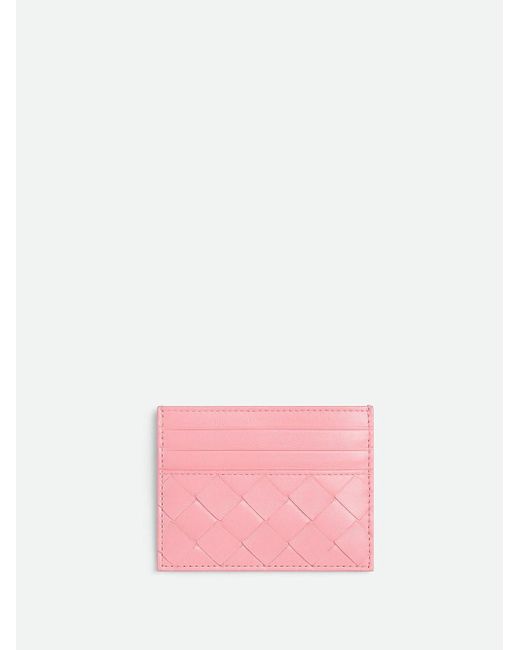 Bottega Veneta Pink Woven Card Holder Accessories