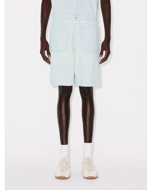 KENZO Blue Straight Shorts for men