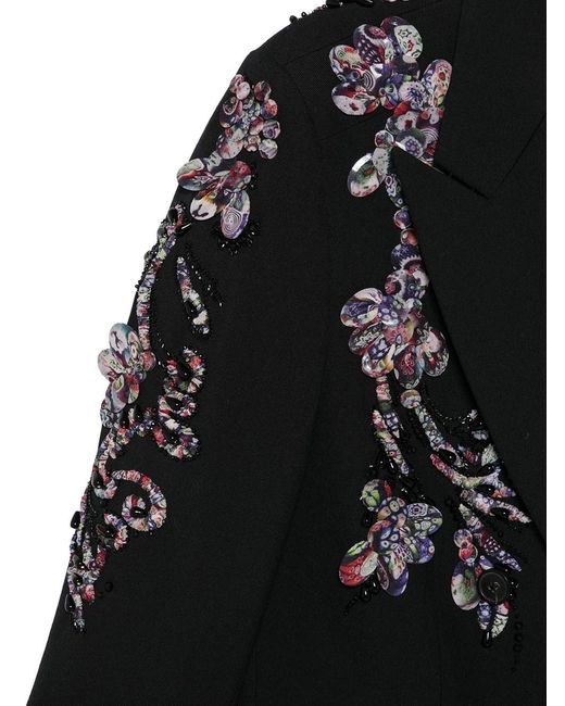 Dries Van Noten Black Double-Breasted Regular Fit Jacket Wit